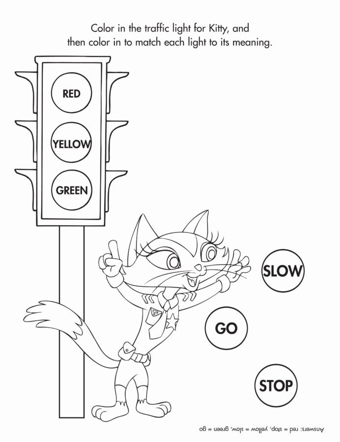 Safety Signs Worksheets for Kindergarten Science Coloring First Grade Elegant Traffic Light Safety