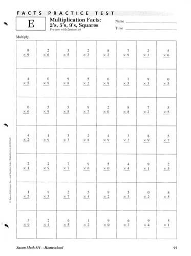 Saxon Math 6th Grade Worksheets Saxon Math 54 Plete Homeschool Kit 3rd Edition
