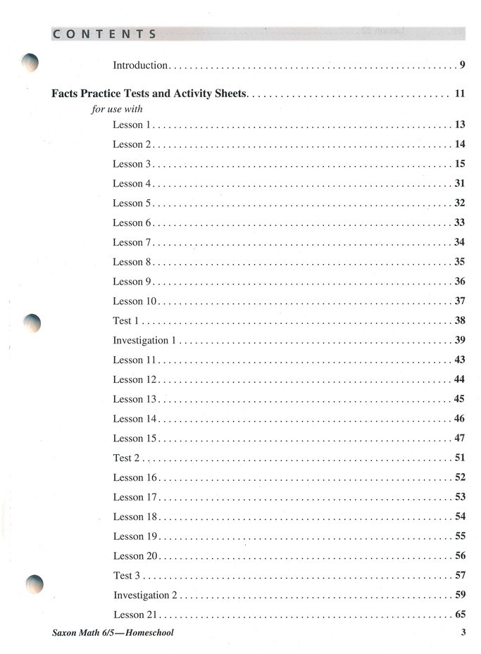 Saxon Math 6th Grade Worksheets Saxon Math 6 5 3rd Edition Tests &amp; Worksheets
