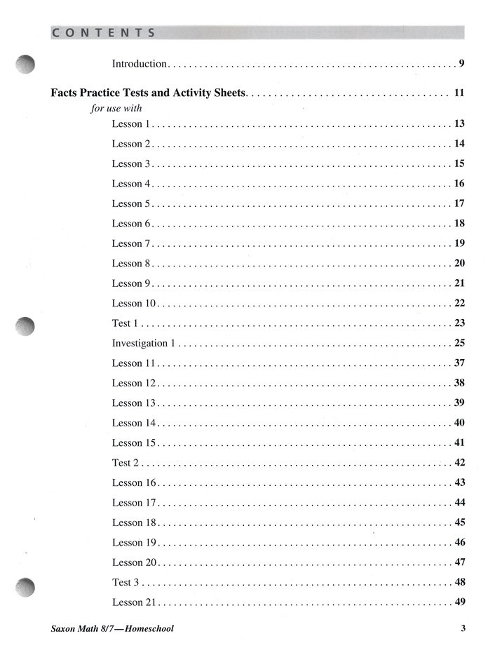 Saxon Math First Grade Worksheets Saxon Math 8 7 3rd Edition Tests &amp; Worksheets