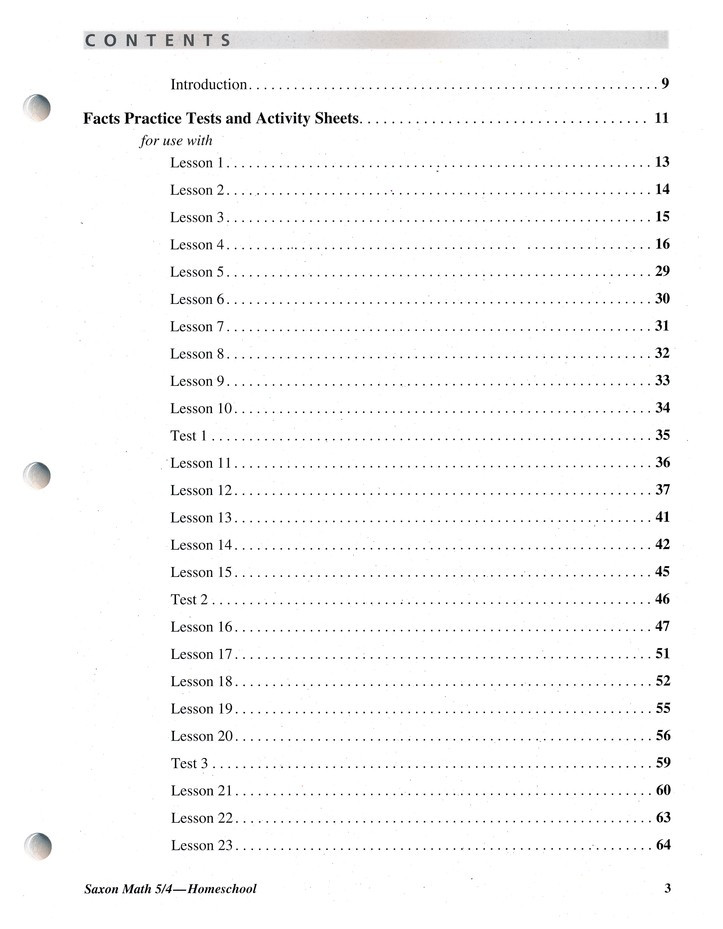 Saxon Math Grade 3 Worksheets Saxon Math 5 4 Tests and Worksheets 3rd Edition