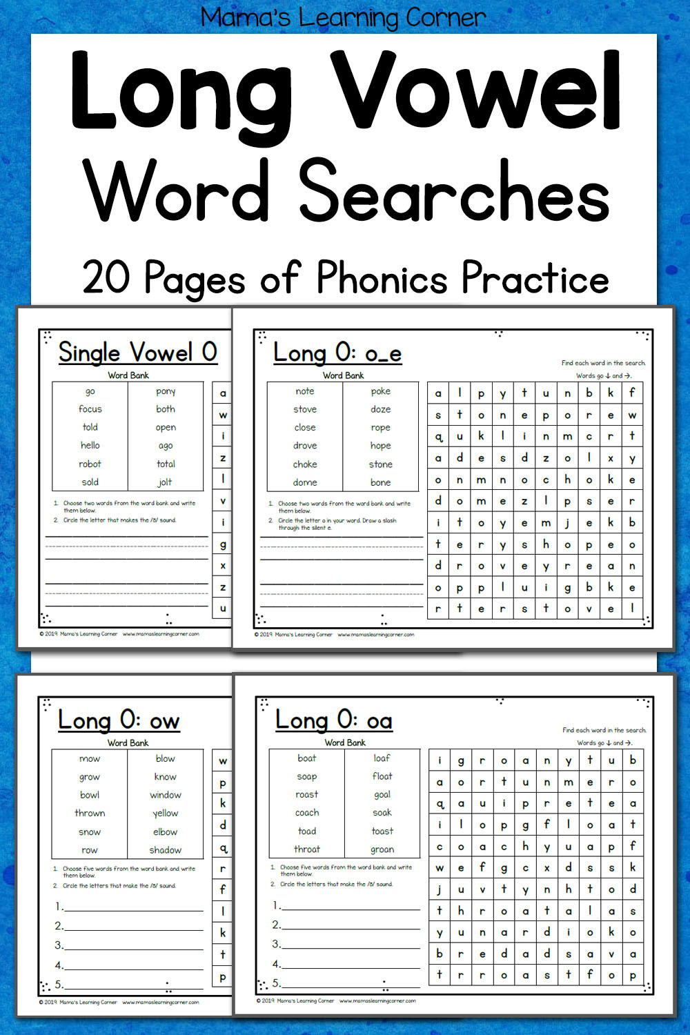 Schwa sound Worksheets Grade 2 Long Vowel Word Search Puzzles Mamas Learning Corner