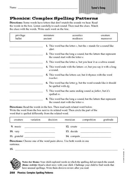 Schwa sound Worksheets Grade 2 Phonics Plex Spelling Patterns Worksheet for 3rd 5th