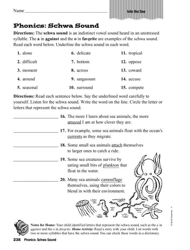 Schwa sound Worksheets Grade 2 Phonics Schwa sound Worksheet for 4th 5th Grade