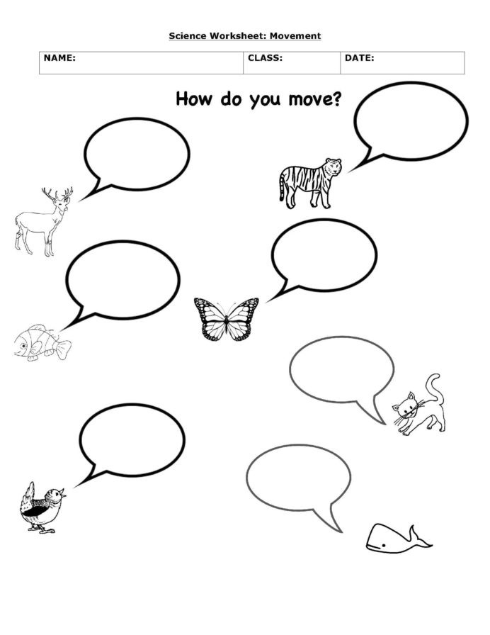 Science Worksheet First Grade Animals Move Science Worksheets Interactive Place Value 1st