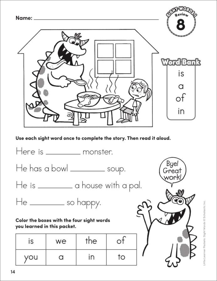 Science Worksheet First Grade Little Learner Packets Sight Words Playful First Grade Flash