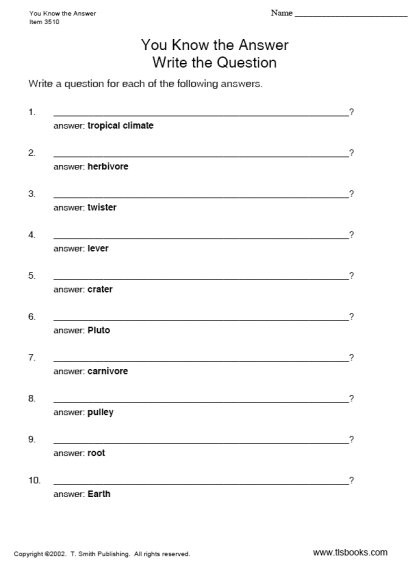 Science Worksheets for 5th Grade You Know the Answer