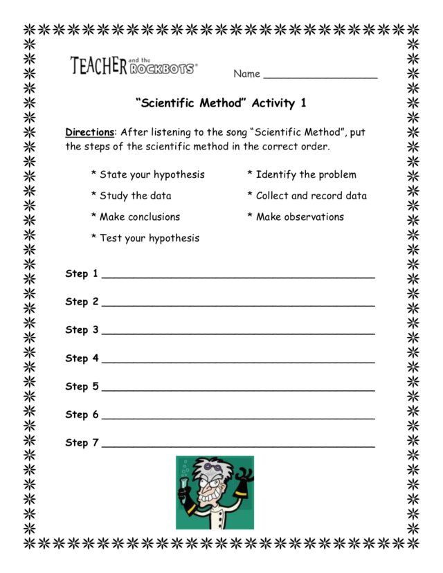 Science Worksheets for 8th Grade Scientific Method Activity Worksheet for 8th 10th Grade