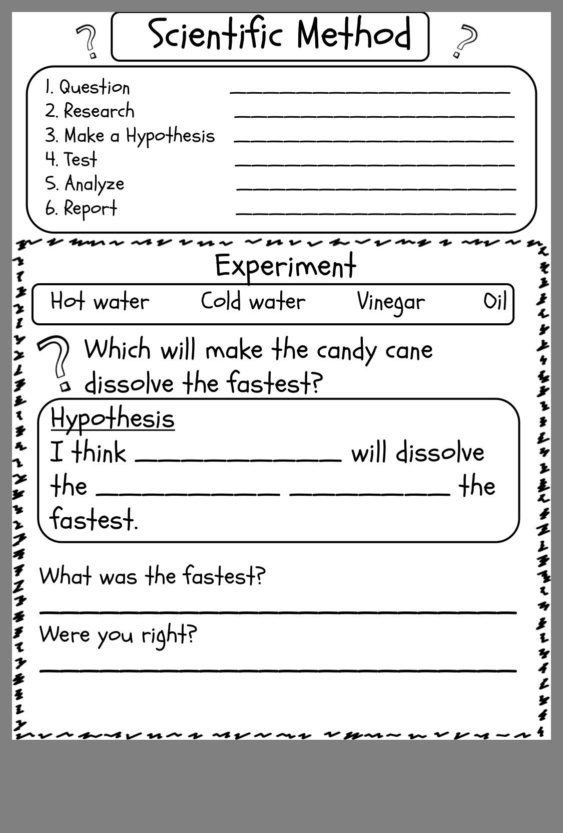 Scientific Method Worksheets 5th Grade Scientific Method Experiment Worksheet