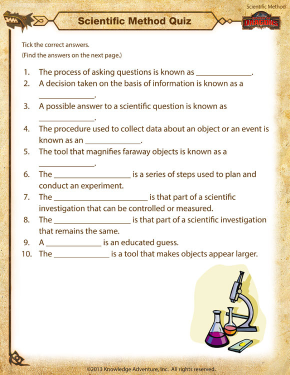 Scientific Method Worksheets 5th Grade Scientific Method Quiz – Scientific Method Worksheets – sod