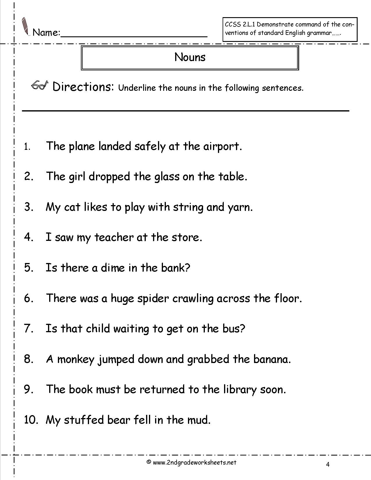 Second Grade Pronouns Worksheet Free Pronoun Worksheet for 2nd Grade