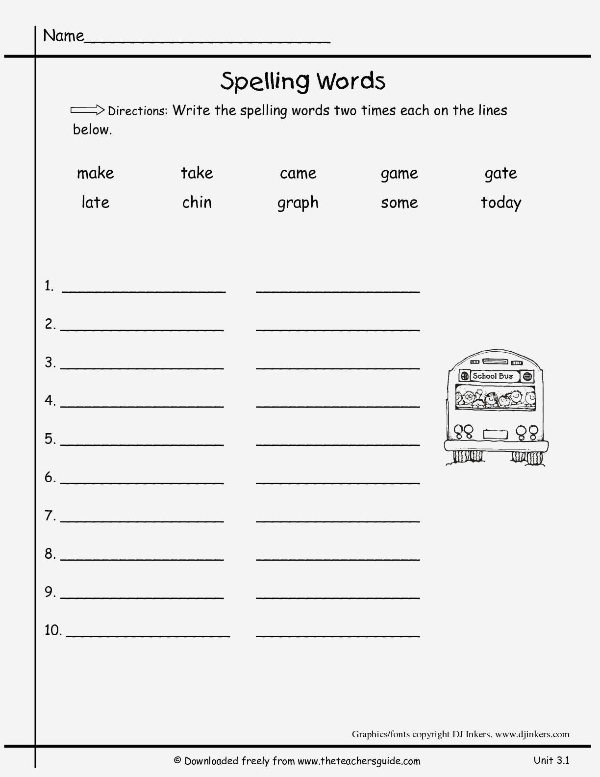 Second Grade Spelling Worksheets 2nd Grade Spelling Worksheets for Educations 2nd Grade