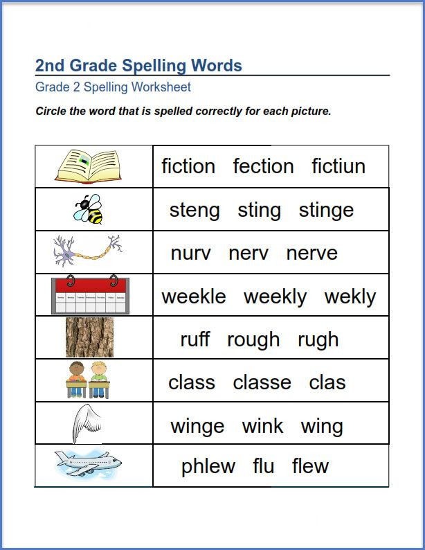 Second Grade Spelling Worksheets 2nd Grade Spelling Worksheets In 2020