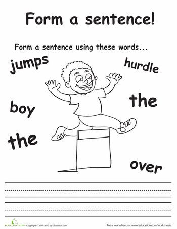 Sentence Worksheets for First Grade Helpful Sentence for Class 1