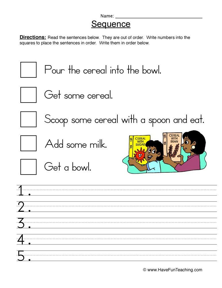 Sequencing events Worksheets Grade 6 Morning Routine Sequence Worksheet