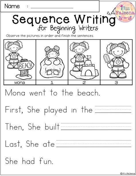 Sequencing Worksheet Kindergarten Free Sequence Writing for Beginning Writers