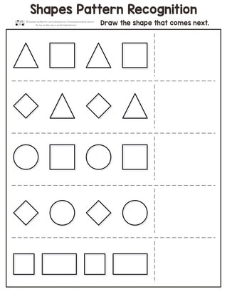 Shapes Worksheet for Kindergarten Shapes Pattern Recognition for Kindergarten Itsy Bitsy Fun