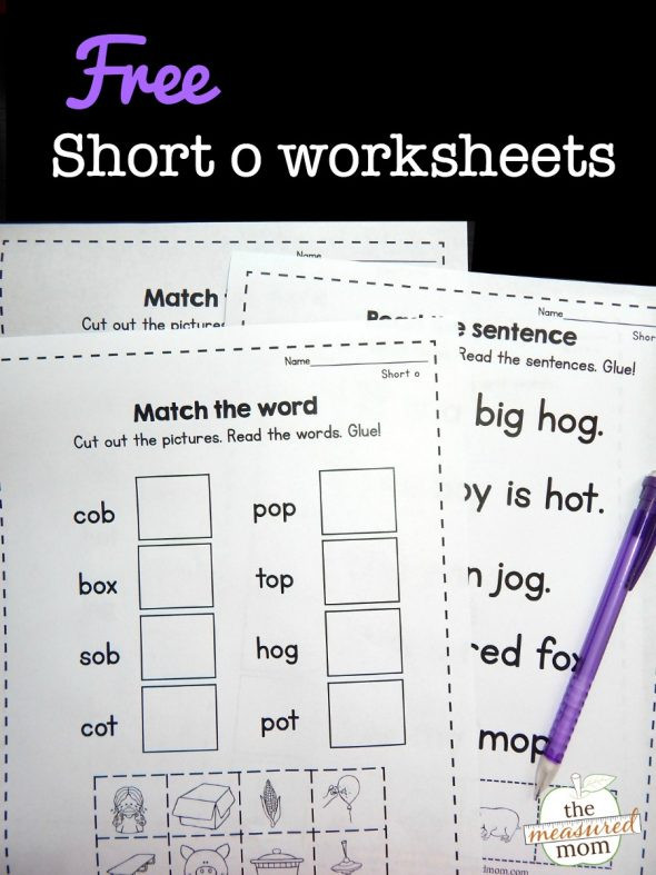 Short Vowel Worksheets 1st Grade Free Short O Worksheets the Measured Mom
