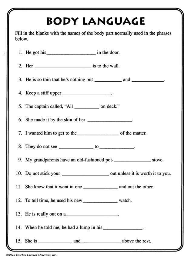 Sign Language Printable Worksheets Body Language Printable Critical Thinking Worksheet