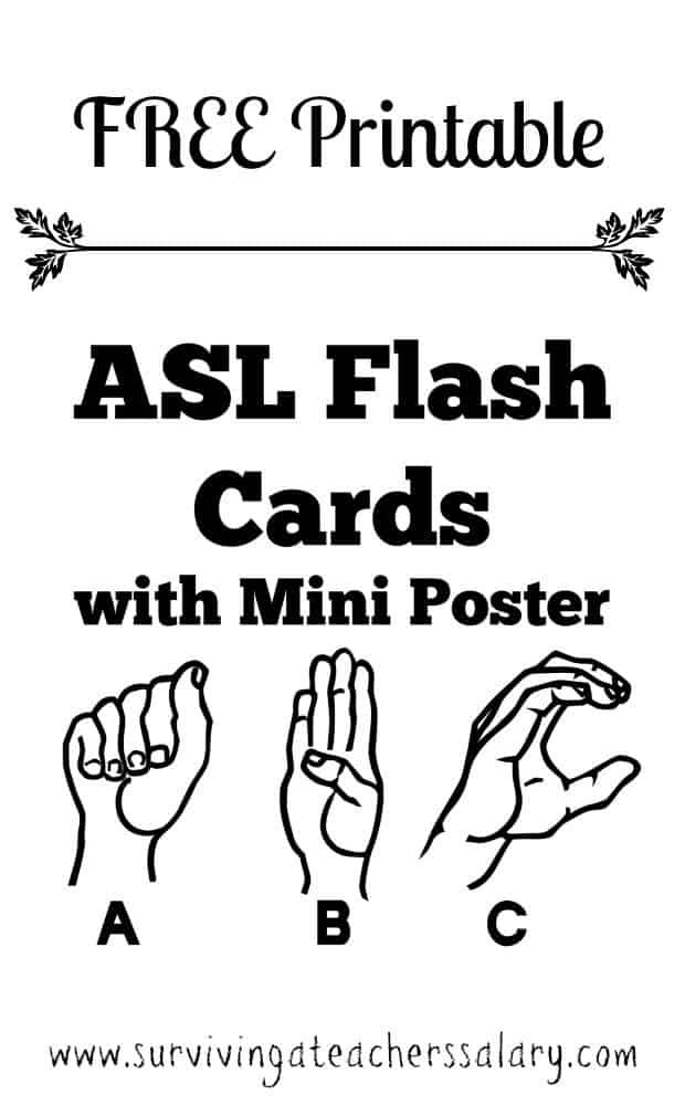 Sign Language Printable Worksheets Free Printable asl Alphabet Sign Language Flash Cards