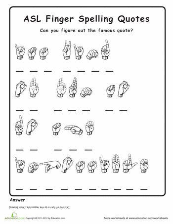 Sign Language Printable Worksheets Practicing Sign Language