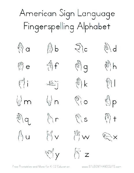 Sign Language Printable Worksheets Rare Sign Language Chart Printable Mitchell Blog