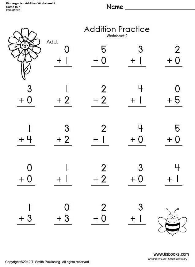 Simple Addition Worksheets for Kindergarten Addition Homework