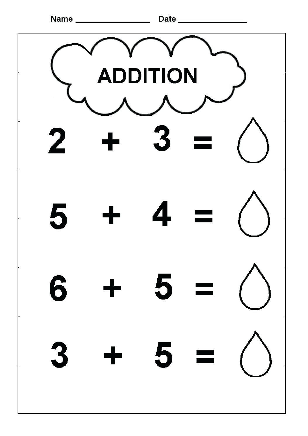 Simple Addition Worksheets for Kindergarten Free Simple Addition Worksheets Math Free