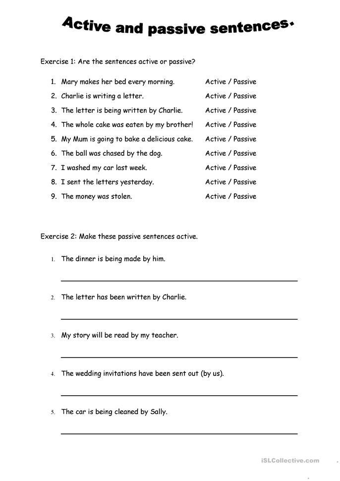 Simple Sentences Worksheet 3rd Grade Active Passive Sentences Inc Answer and Test Worksheets Math