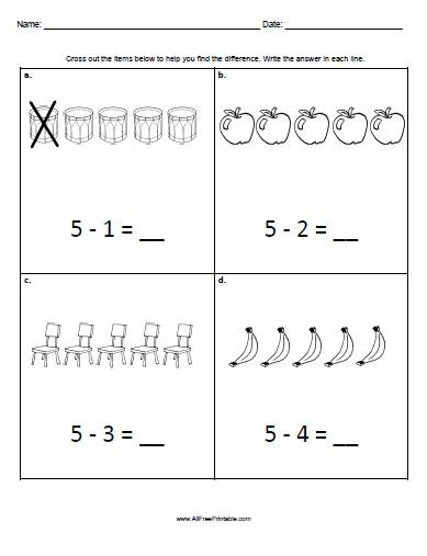 Simple Subtraction Worksheets for Kindergarten Basic Subtraction Worksheets Free Printable