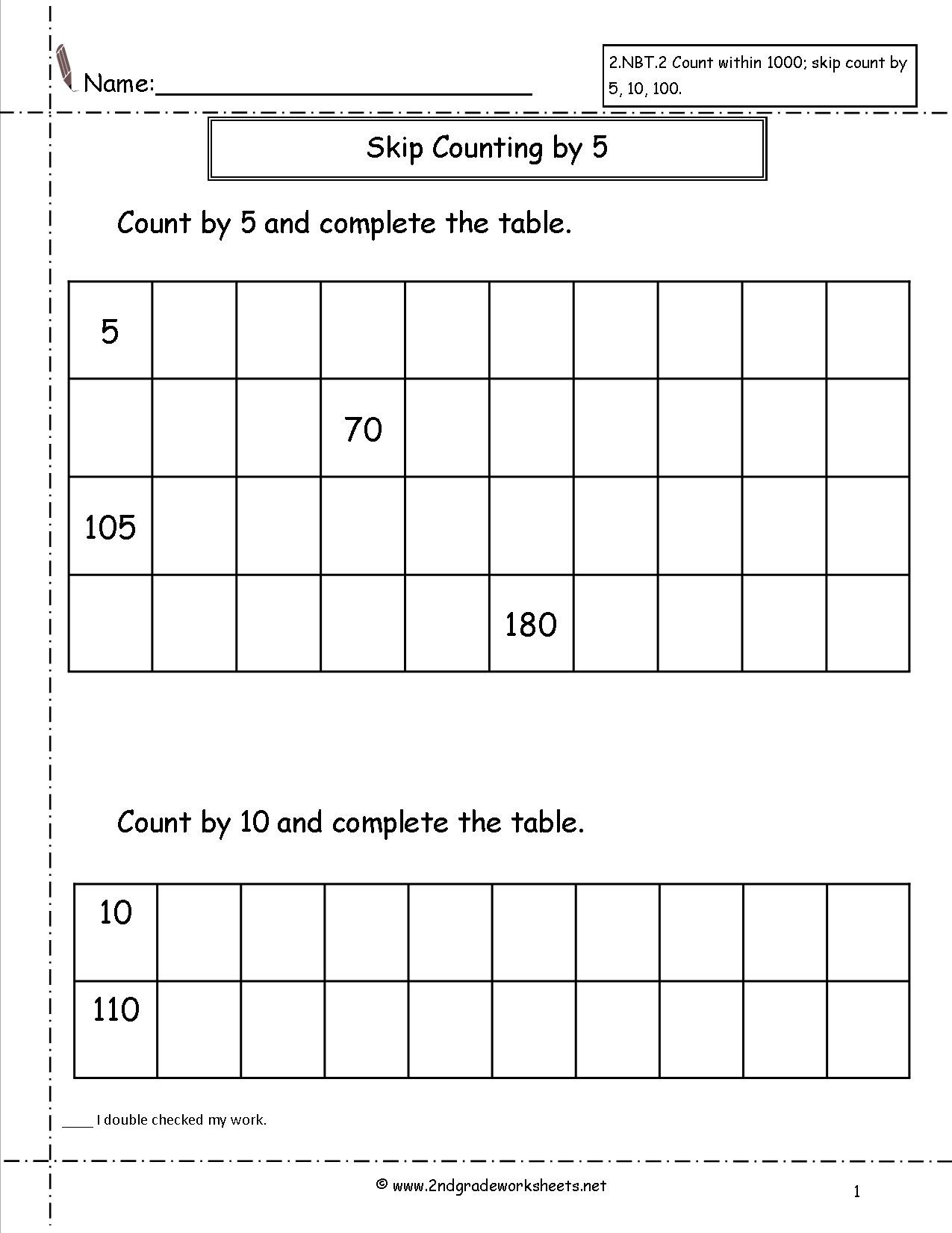 Skip Counting Worksheets 3rd Grade Free Skip Counting Worksheets