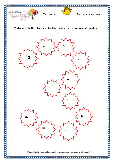 Skip Counting Worksheets 3rd Grade Grade 3 Maths Worksheets 5 Digit Numbers 2 9 Skip Counting