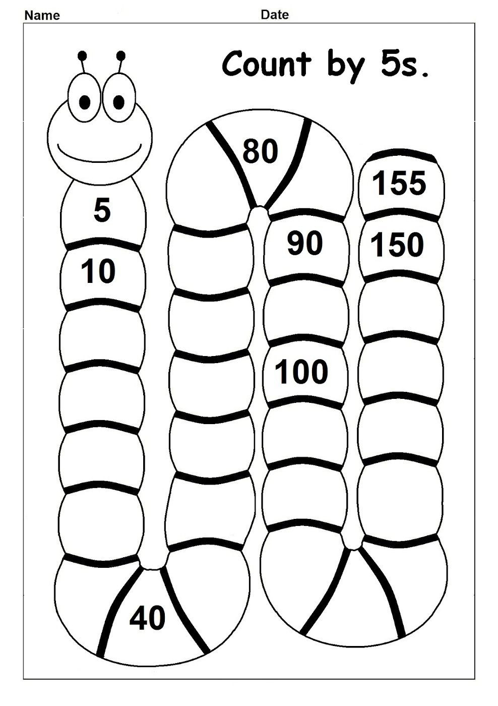 Skip Counting Worksheets First Grade Skip Count by 5 Worksheet