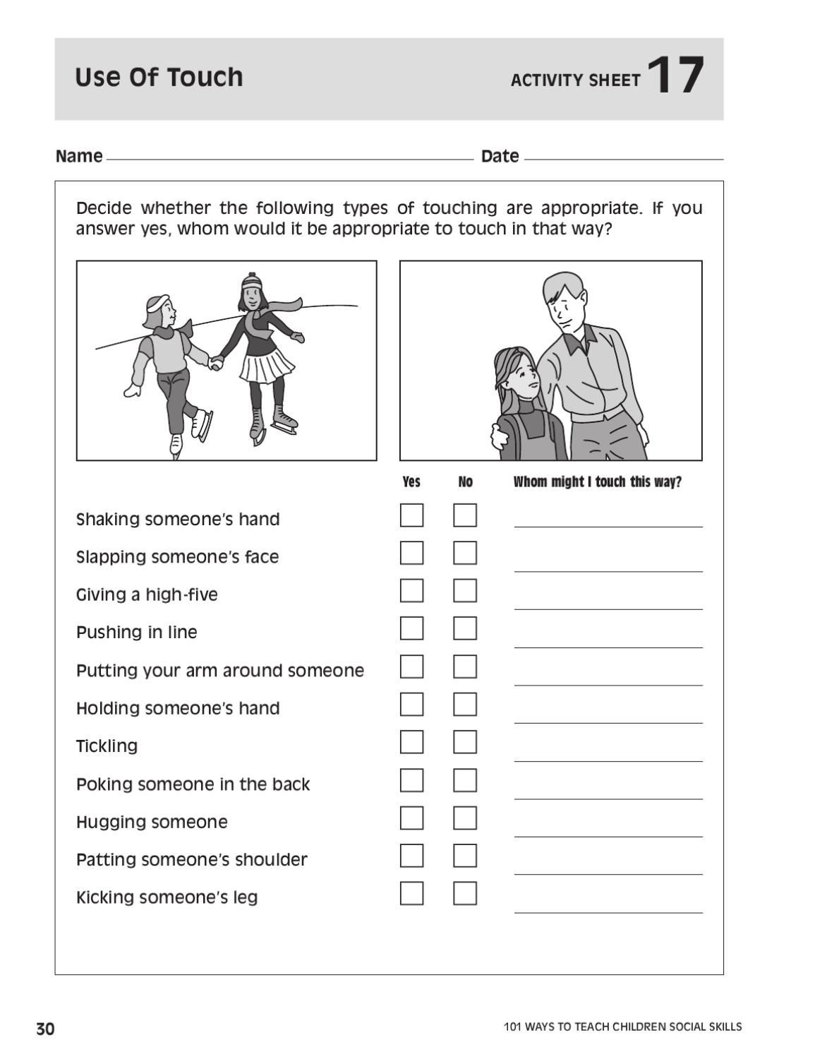 Social Skills Worksheets for Kindergarten 101 Ways to Teach Children social Skills