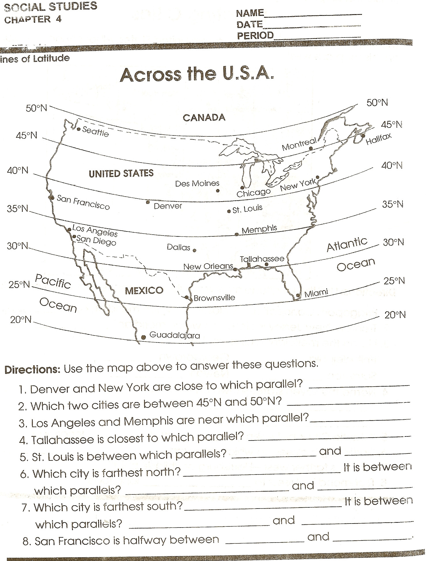 Social Studies Worksheets 6th Grade social Stu S Maps Worksheets