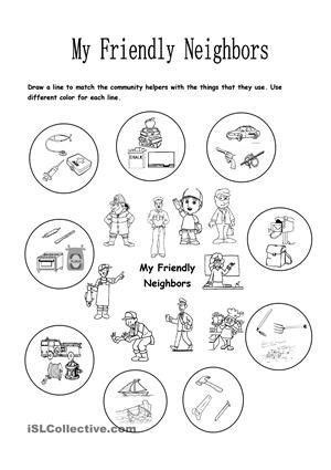 Social Studies Worksheets for Kindergarten My Friendly Neighbors