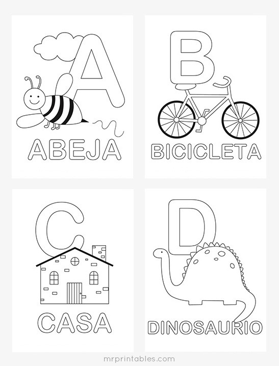 Spanish Alphabet Worksheets for Kindergarten Spanish Alphabet Coloring Mr Printables Worksheets