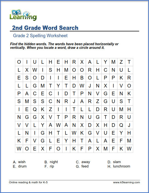 Spelling Worksheets 2nd Graders Second Grade Spelling Worksheets