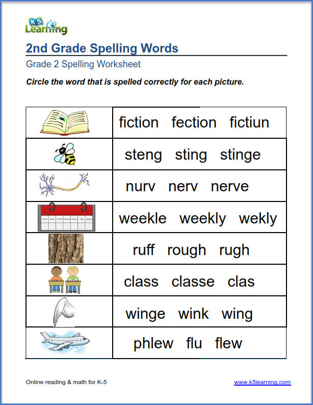 Spelling Worksheets 2nd Graders Second Grade Spelling Worksheets