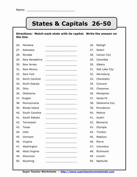 State Capitals Printable Quiz State Capitals Printable Quiz Us Map Usa Map States Capitals