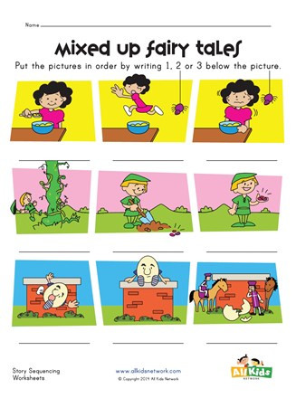 Story Sequence Worksheets for Kindergarten Fairy Tales Story Sequence Worksheet