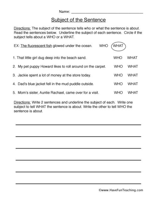 Subject Predicate Worksheet 6th Grade Subject and Predicate Worksheets • Have Fun Teaching