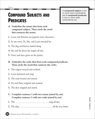 Subject Worksheets 3rd Grade Pound Subject and Predicate Worksheet Free