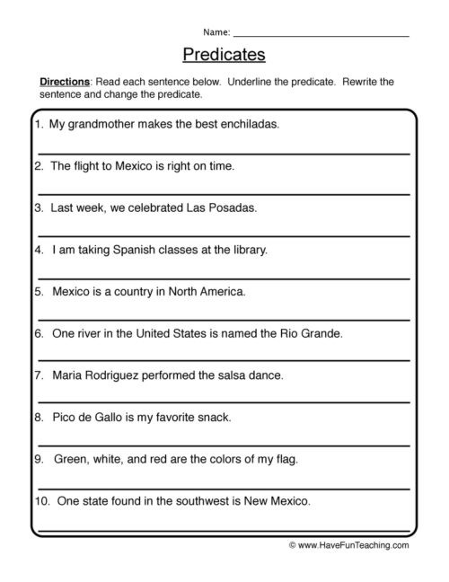 Subject Worksheets 3rd Grade Subject and Predicate Worksheets • Have Fun Teaching