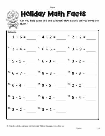 Subtraction Worksheet 1st Grade Add and Subtract Worksheets