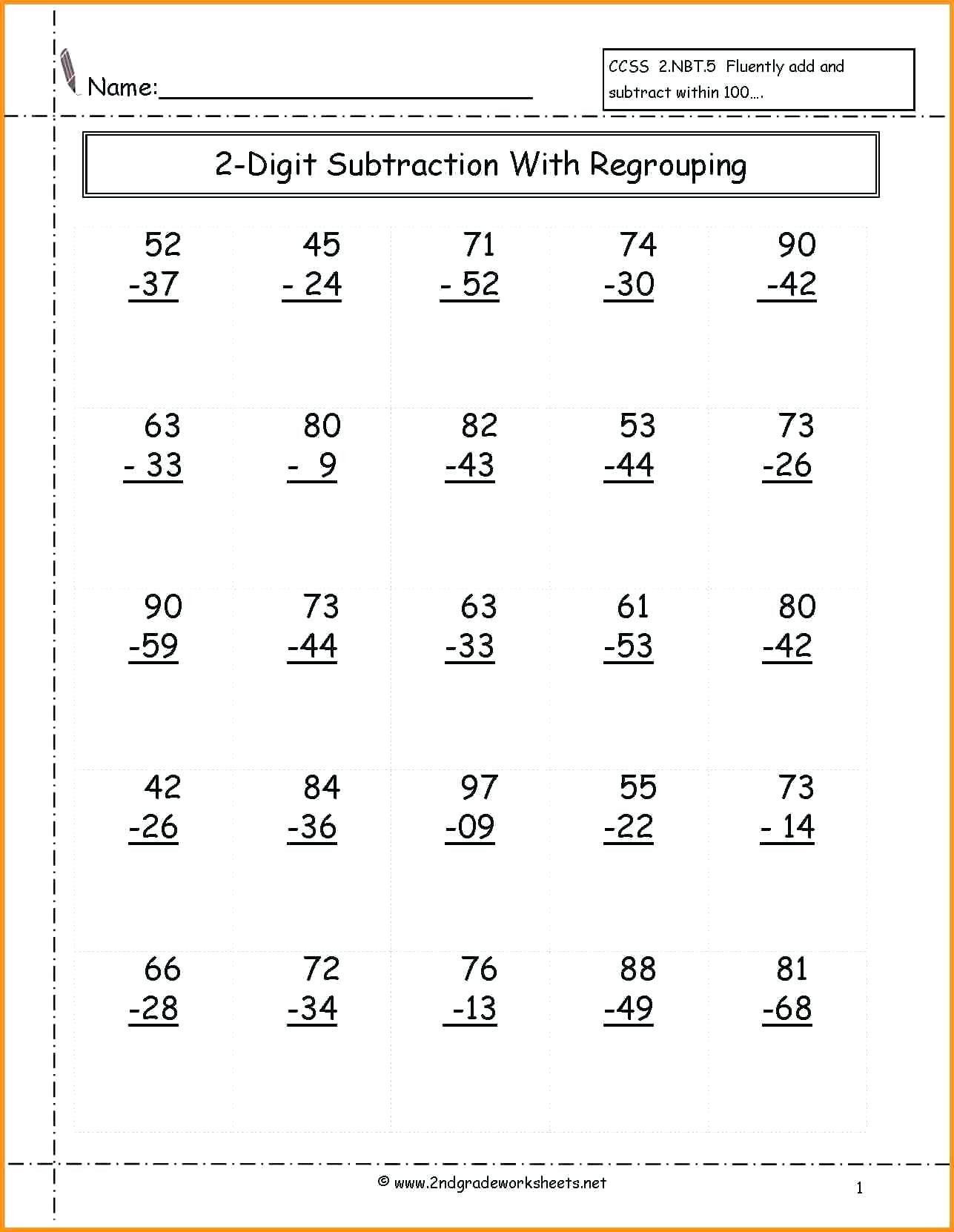 Subtraction Worksheets 1st Grade 4 Free Math Worksheets First Grade 1 Subtraction Subtract 1