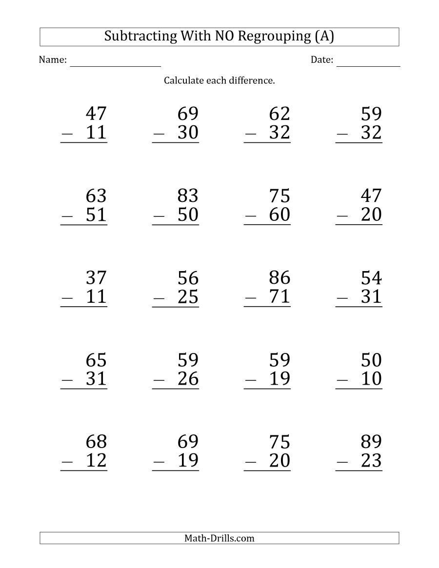 Subtraction Worksheets 1st Grade 5 Free Math Worksheets First Grade 1 Addition Adding 2 Digit