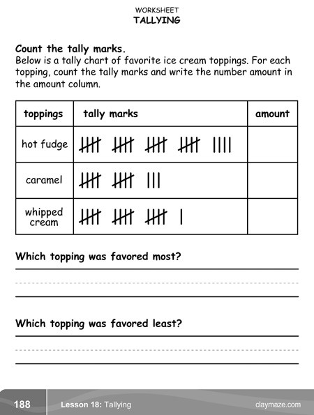 Tally Mark Worksheets for Kindergarten Counting Tally Marks – Childrens Educational Workbooks