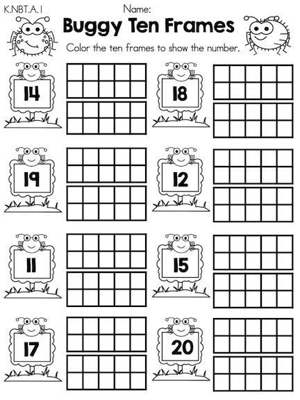 Ten Frame Worksheets for Kindergarten Pin On Ten Frame Teen Numbers