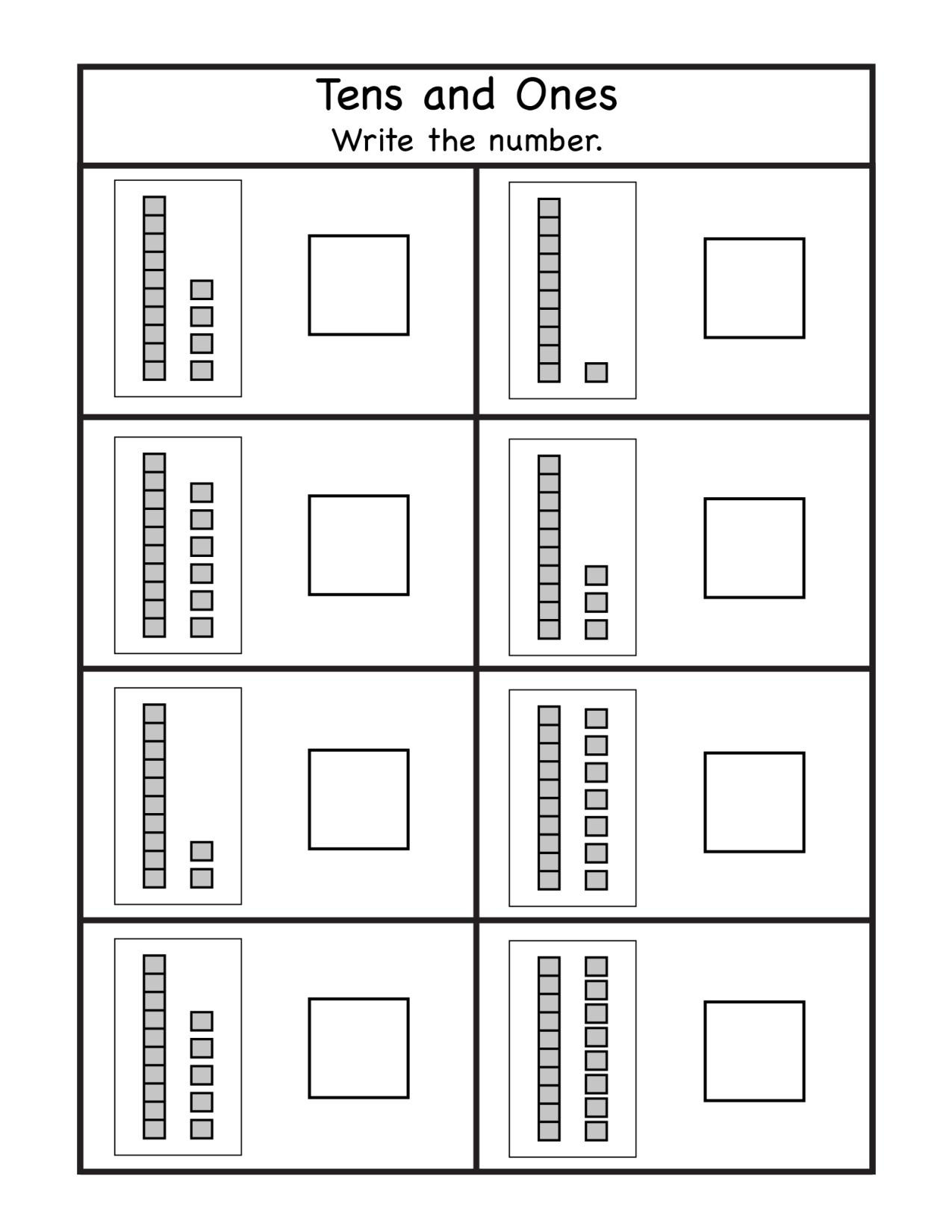Tens and Ones Worksheets Kindergarten Place Value Archives